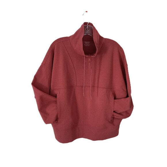 Old Navy Tops - Old Navy Women’s Active Dynamic Fleece Half-Zip Rust Color Sweatshirt Size XL